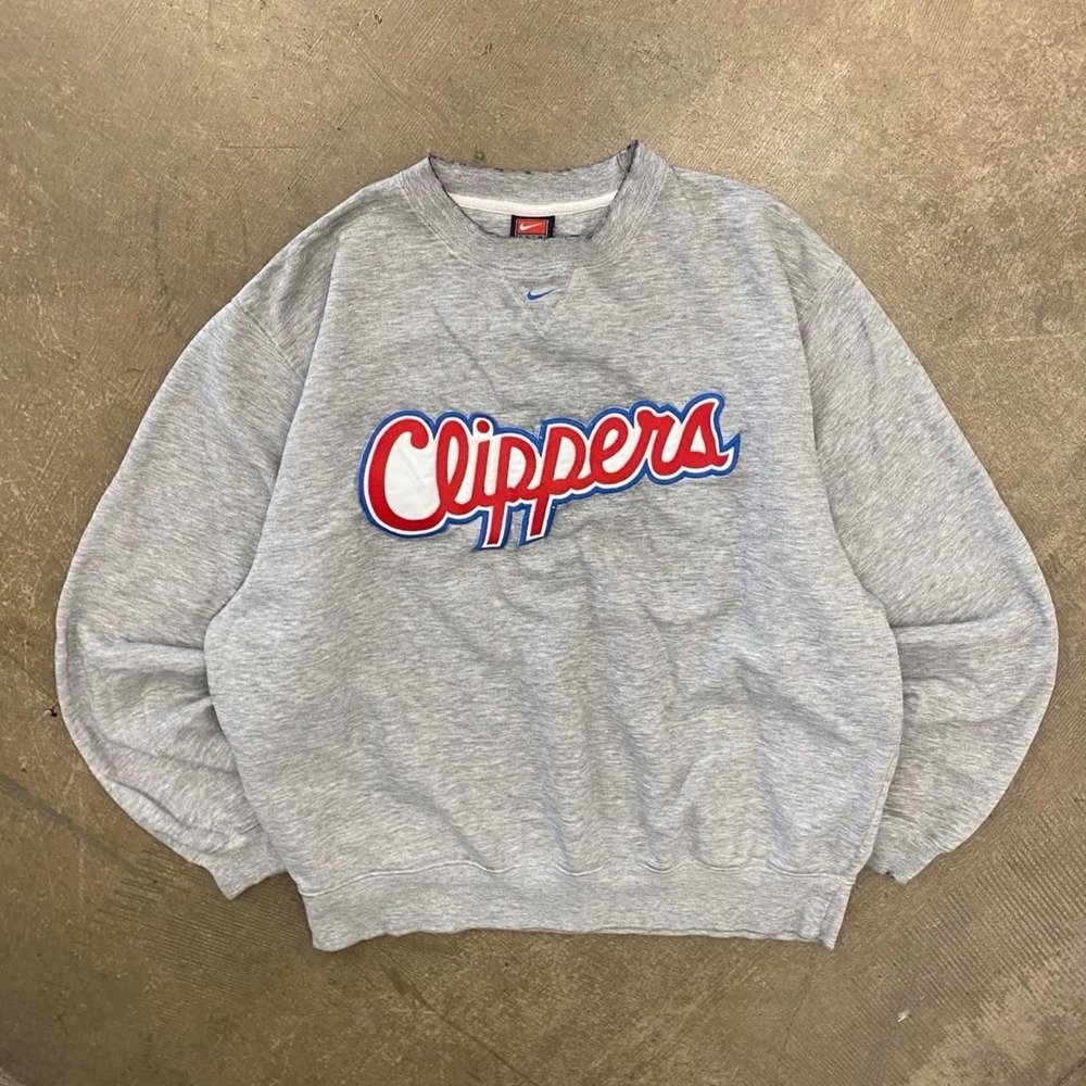 Vintage Los Angeles Clippers Nike Center Swoosh Sweatshirt NBA 90s Crewneck M